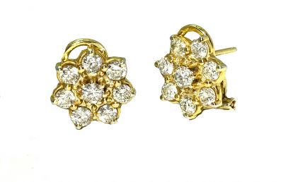 Vintage Diamond Cluster Earrings