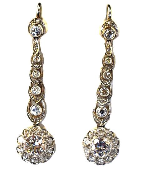 Vintage Diamond Drop Earrings