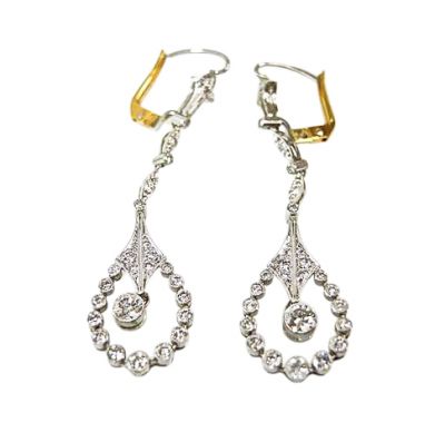 Vintage Diamond Drop Earrings