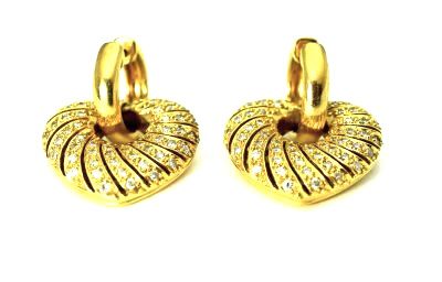 Vintage Diamond Heart Earrings