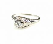 Vintage Diamond Solitaire Engagement Ring