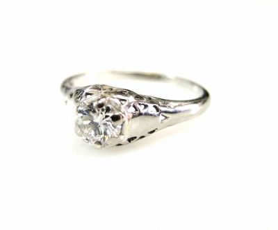 Vintage Diamond Solitaire Engagement Ring