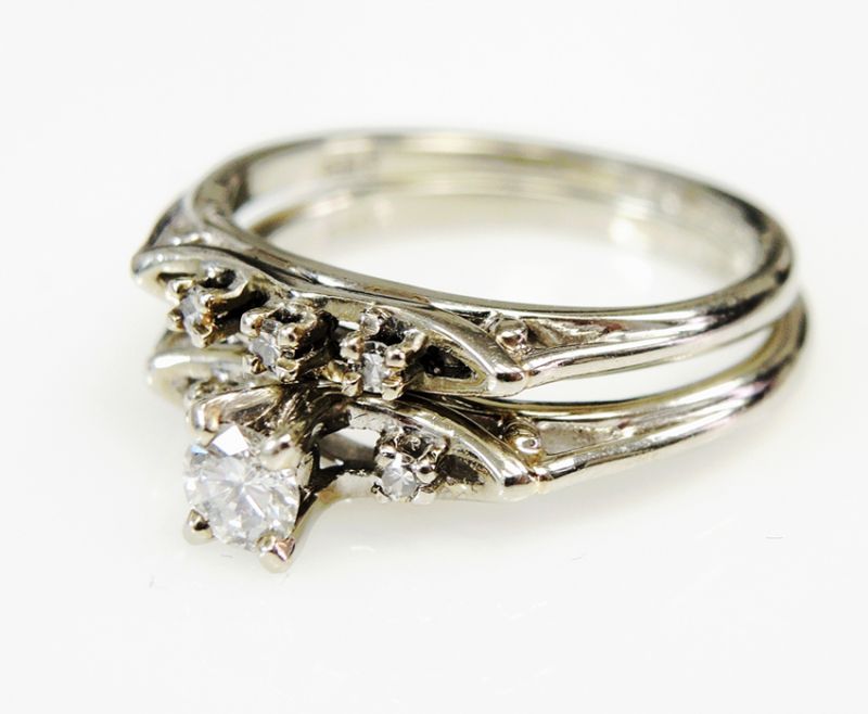 Vintage Diamond Wedding Rings Set