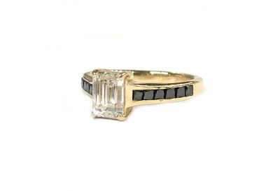 Vintage Diamond and Black Diamond Ring