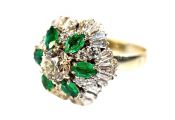 Vintage Diamond and Emerald Ring