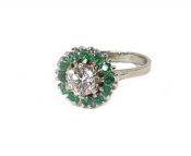 Vintage Diamond and Emerald Ring