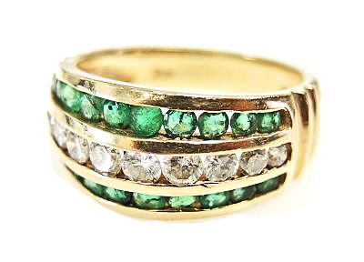 Vintage Diamond and Emerald Ring