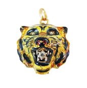 Vintage Diamond and Enamel Tiger Locket