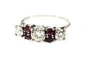 Vintage Diamond and Ruby Engagement Ring