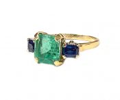 Vintage Emerald and Blue Sapphire Ring