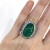 Vintage 9.43ct Emerald and Diamond Platinum Ring