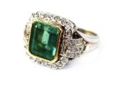 Vintage Emerald and Diamond Ring