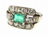 Vintage Emerald and Diamond Ring