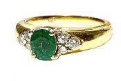 Vintage Emerald and Diamond Ring