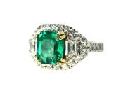 Vintage Emerald and Diamond Ring
