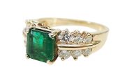 Vintage Emerald and Diamond Ring