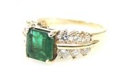 Vintage Emerald and Diamond Ring