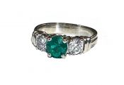 Vintage Emerald and Diamond Ring