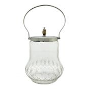 Vintage English Cut Glass Biscuit Barrel