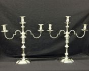 Vintage English Sterling Silver 3 Light Candelabras