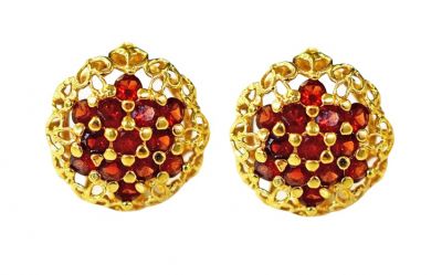 Vintage Garnet Cluster Earrings