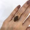 Vintage Garnet Navette Ring