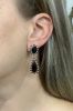 Vintage Garnet and Pearl Drop Earrings in 9kt Yellow Gold