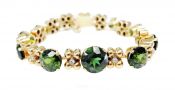 Vintage 8.75ct Green Tourmaline and Diamond 18kt Bracelet