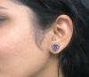 Vintage Inspired Amethyst and Diamond Posted Earrings