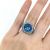 Vintage Inspired Blue Topaz Green Garnet Diamond Ring