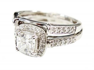 Vintage Inspired Diamond Rings Wedding Set