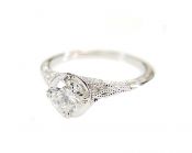 CF Vintage Inspired .55ct Diamond Solitaire 14kt Engagement Ring