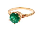 Vintage Inspired 1.19ct Emerald Solitaire 18kt Ring