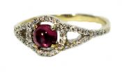Vintage Inspired Purple Tourmaline and Diamond Ring