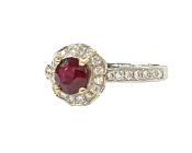 Vintage Inspired Ruby and Diamond Ring