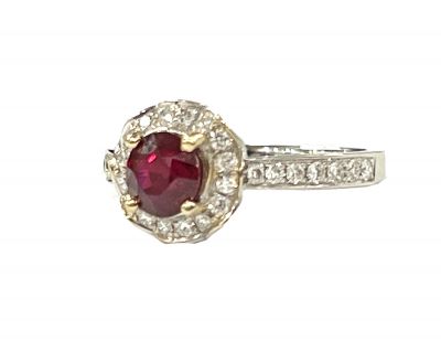 Vintage Inspired Ruby and Diamond Ring
