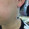 Vintage Inspired 3.28ct Sapphire and Diamond Drop 18kt Earrings