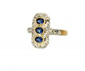 Vintage Inspired Sapphire and Diamond Ring