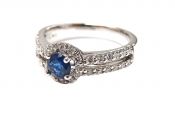 Vintage Inspired Sapphire and Diamond Engagement Ring