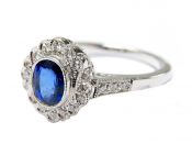 Vintage Inspired Sapphire and Diamond Ring