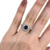 Vintage Inspired Sapphire and Diamond Ring
