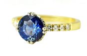 Vintage Inspired 2.25ct Sapphire and Diamond 14kt Ring
