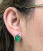 Vintage Jade and Diamond Earrings