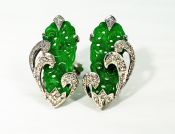 Vintage Jade and Diamond Earrings