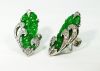 Vintage Jade and Diamond Earrings in Platinum