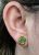 Vintage Jade and Diamond Shamrock Stud Earrings