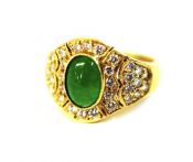 Vintage Jadeite Jade and Diamond Ring