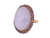 Vintage Lavender Jade and Amethyst Ring