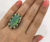 Vintage Opal Diamond Emerald Ring