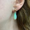 Vintage Opal and Diamond Drop Earrings